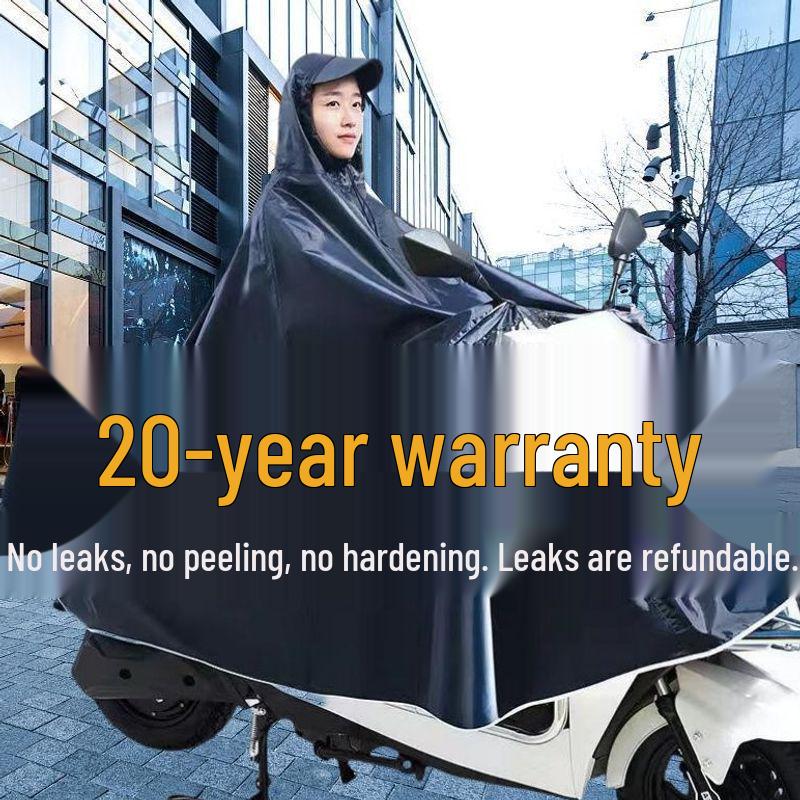 Plus Size Electric Vehicle Raincoat: Thick Oxford Cloth, Soft & Durable, Single/Double Person Options