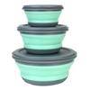 3 PCS/Set Camping Bowl Foldable Silicone Collapsible Bowl Lunch Box Salad Bowl Lid Expandable Food Storage Container Bento Box