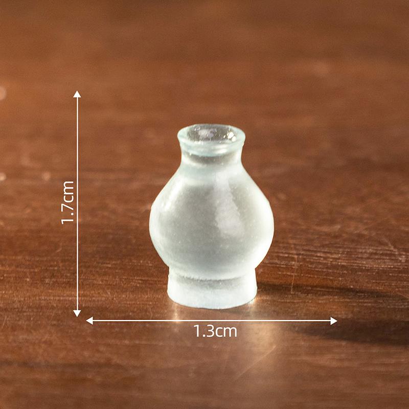 Dollhouse 1PC Resin Ice Transparent Antique Bottle Porcelain Ornaments Dolls House Micro Landscape Decoration DIY Accessories