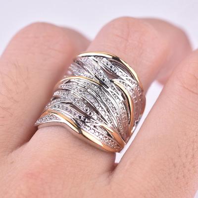 Mode 925 Silber Saphir Bicolor Voll Diamant Ringe Zwirn Ehering Weiß Zirkon Damen Größe 6-10