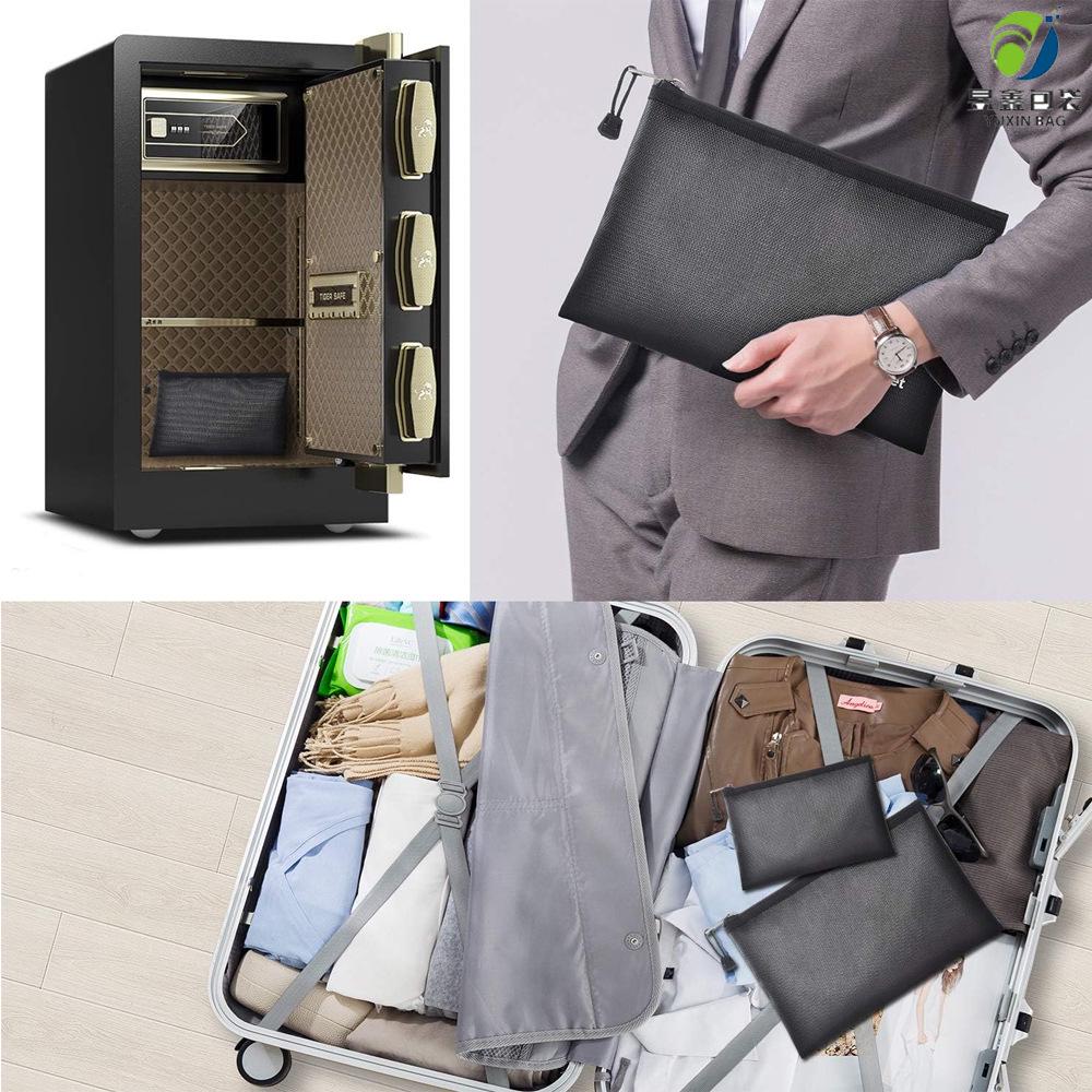 Silicone Fireproof & Waterproof Document Storage Bag with Zipper, 10.6 x 6.7, Coin Purse-Large