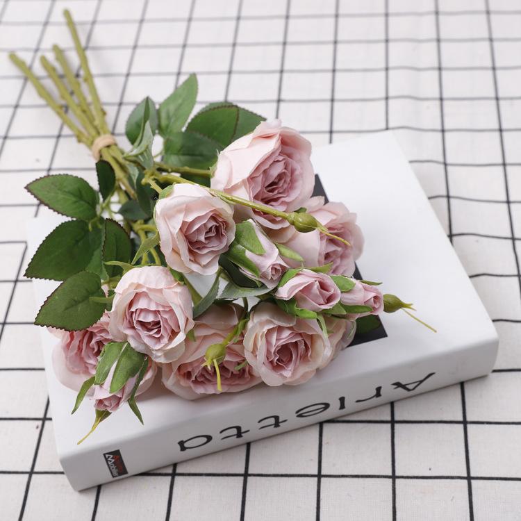 New simulation handle bouquet of pink beauty roses розовый