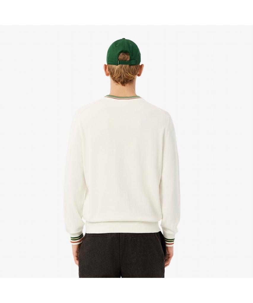 LACOSTE Men'S Tipping Cotton Crew Neck Sweater Ah5158-55N X0N