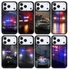 Police Cars Light At Night Mobile Phone Case for IPhone 17 AIR 16pro Max 15 14 13 12 11 Bumper Cover