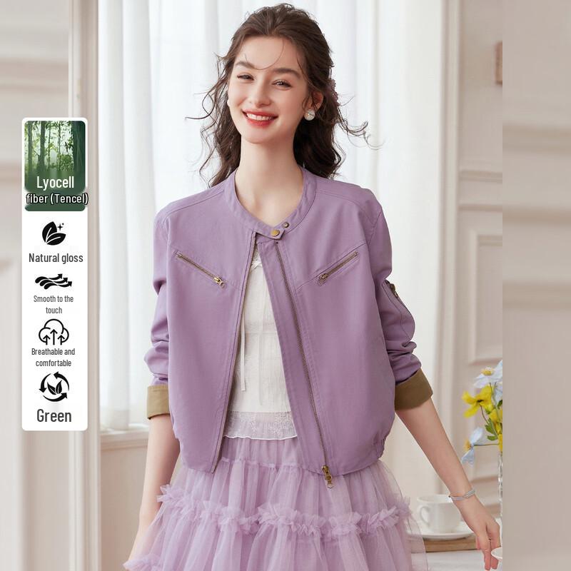 Women s Color-block Spliced Casual Jacket XL