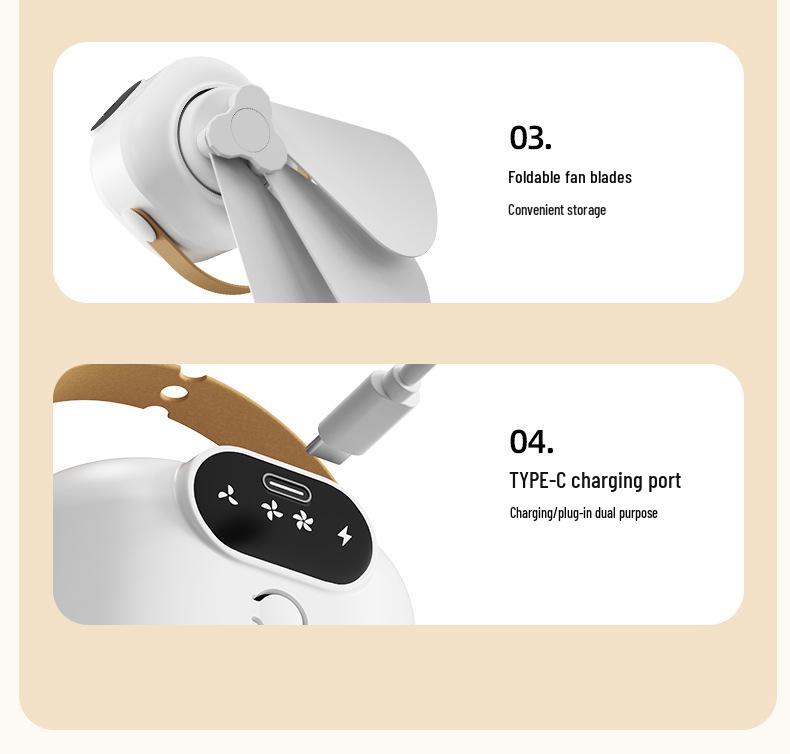 USB Rechargeable Ceiling Fan with Night Light & Remote Control for Dorms and Small Spaces