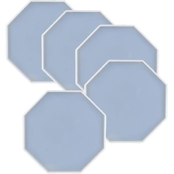 5Pcs Square Shape Epoxy Mold DIY Resin Casting Square Base Coaster Silicone Mold, Larger Size 5 Inch