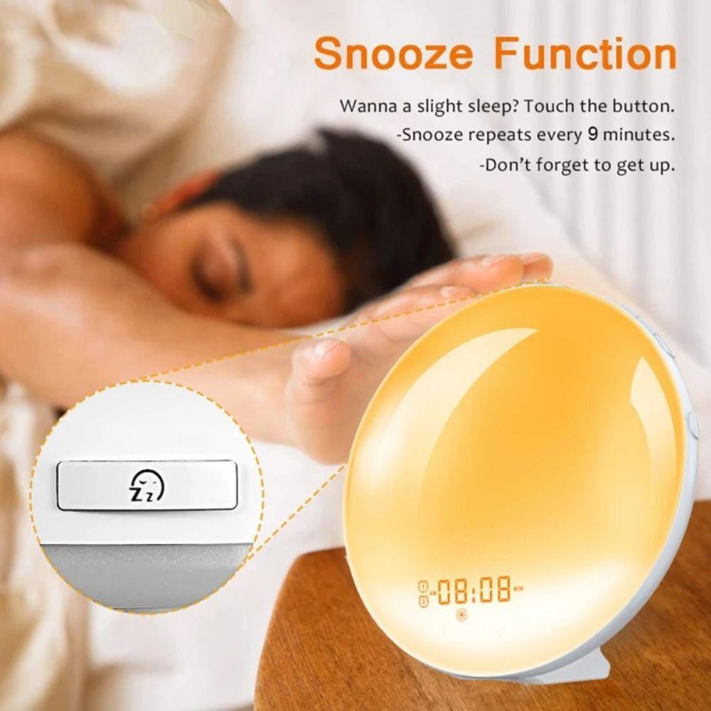 Sunrise Simulation Sunrise Alarm Clock 7 Colors Sleep Nightlight Wake Up Light Clock  Sleep Aid