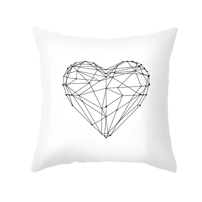 Luxury Home Decor Pillow Cover Car Living Room Sofa Cushion Cover Heart Shape Star Pattern Cushion Cover