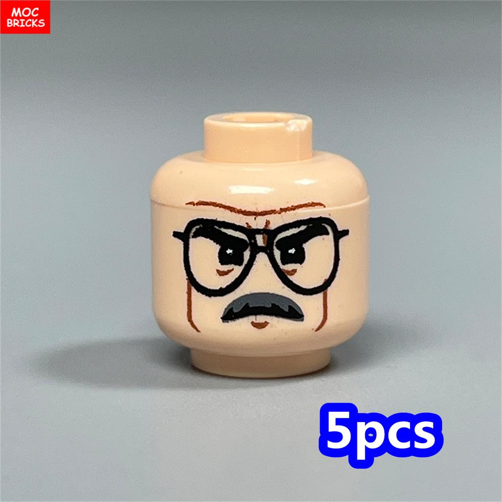 MOC Bricks Hollow Flesh Face Expression Head For 4cm Figure DIY Educational Building Blocks Toys For Children Gifts