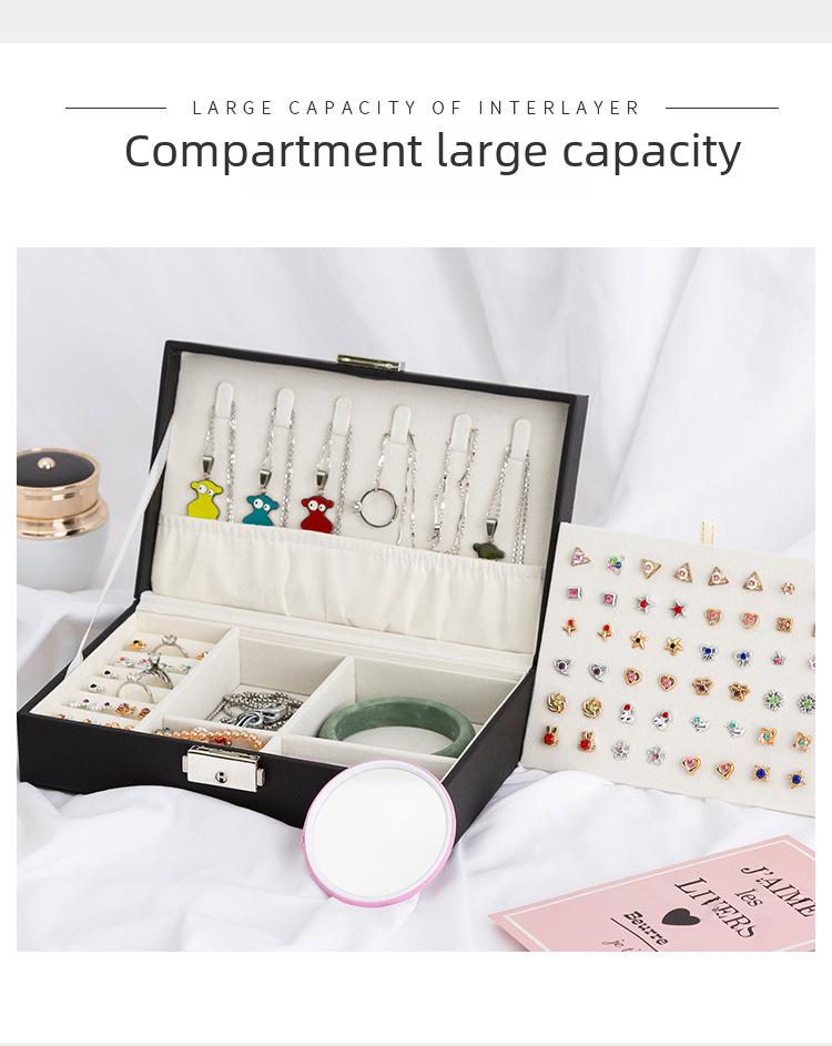 Portable Multifunctional Jewelry Organizer Box for Earrings, Rings, and Necklaces