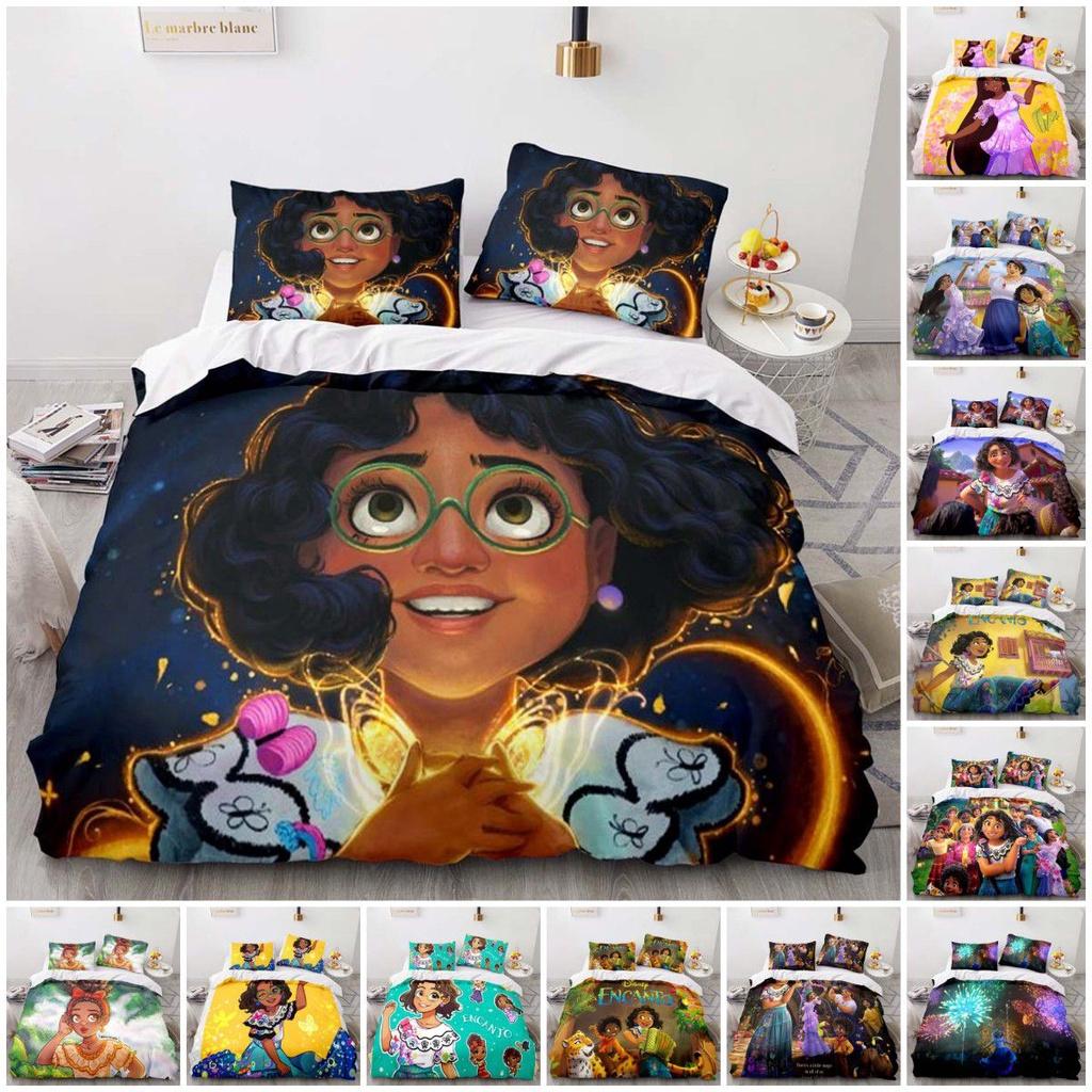 Disney Encanto Cartoon Print 2/3-pcs Bed Set Soft Bedding Set Cover