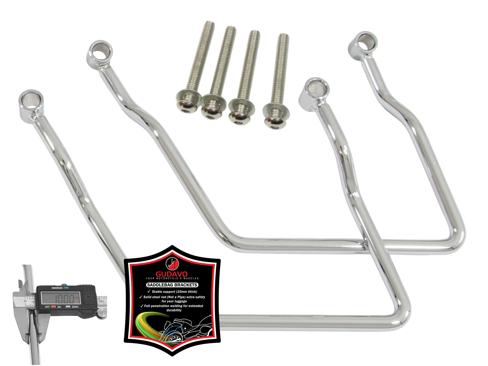 

GUDAVO Багажная скоба Боковая кофра Стальная опорная дуга для Harley Davidson Kawasaki Vulcan VN 2000 VN Yamaha XVS 1100 XVZ 1300 Yamaha, Softail, /