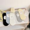 Solid Color Basic Vertical Strip Silicone Non-Slip Invisible Socks College Style Cotton Socks Versatile Comfortable Socks Thin