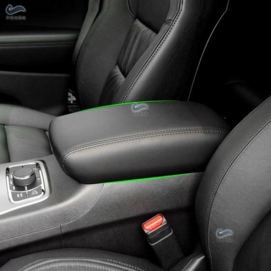 1*BLACK Leather Armrest Center Console Lid Cover For Jeep Grand Cherokee 11-19