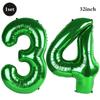 32 Inch Green Number Foil Balloons 0-9 Jungle Safari Theme Soccer Party Decor Kid Boy 1st Birthday Dinosaur Baby Shower Supplies