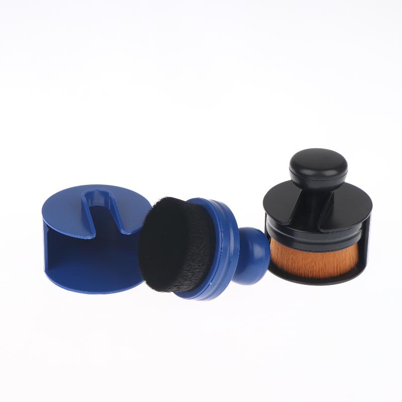 Ergonomics Round Handle Brush With Storage Racks For Car Lnterior Cleaning And Blush And Loose Powder Brush