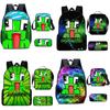 Unspeakable Cartoon Print Backpack Set With Breathable Air Cushion Straps For Daily Use