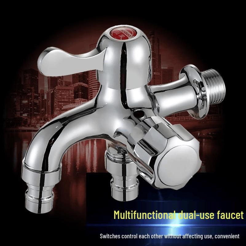 Household Dual-Outlet Quick-Open Faucet for Washing Machines 1/2 inch