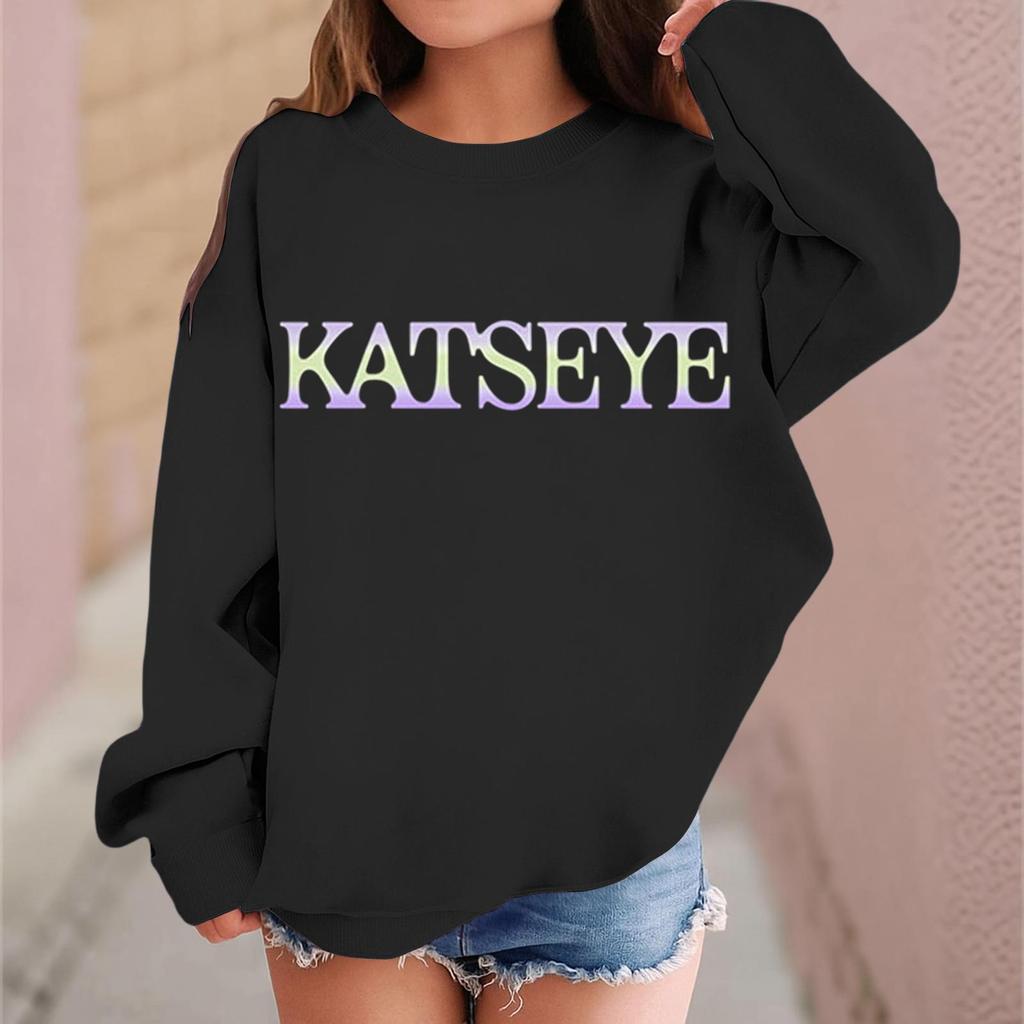 Kids Long Sleeve Printed Neck Sweatshirt Casual Pullover Top for Boys and Girls