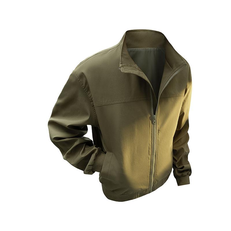 

American retro simple stand-up collar jacket men s loose trendy brand outdoor tooling casual versatile flight jacket 3XL армия зеленый
