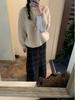 Viaplan Korean Autumn/Winter Elegant Retro Plaid Wool A-line Skirt
