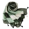 Four Season Cotton And Linen Texture Bali Yarn Thin Design Green Contrasting Geometric Fashion Fresh Travel Sun Protection Shawl For Women