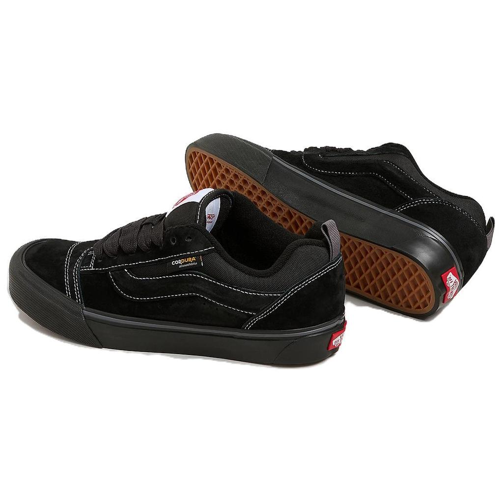 Vans Knu Skool Puffy Tongue 3D Molded Sidestripe Oversized Chunky Laces Unisex Black Suede Canvas VN000CRPBMA