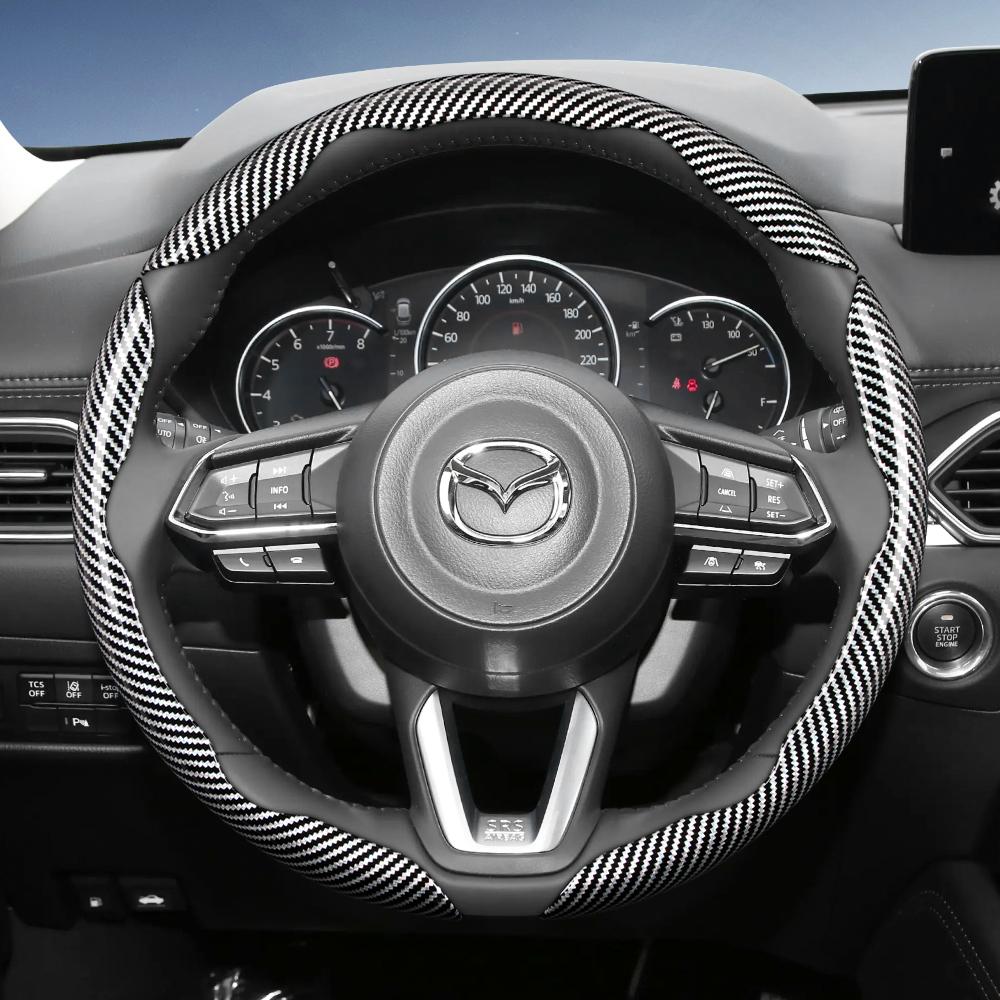 Geeignet für Mazda Lenkradabdeckung mit Carbonfaser-Textur, segmentiertes Schnellverschluss-Design, langlebig, für Cx-