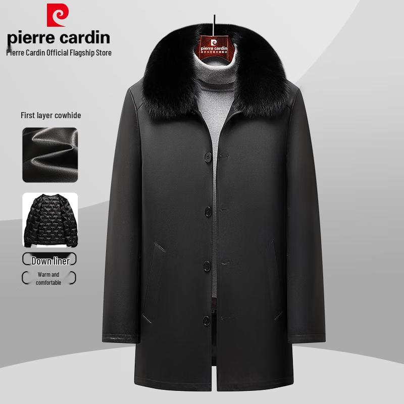 Pierre Cardin Men's Mid-Length Genuine Leather Jacket