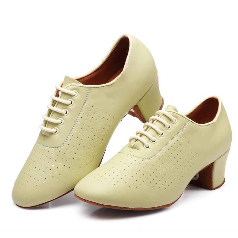 Scarpe da ballo in pelle con fondo morbido da interno per donna, da donna, moderne, Jazz, Latine, Sneakers traspiranti, da ballo, fitness, sportive da donna