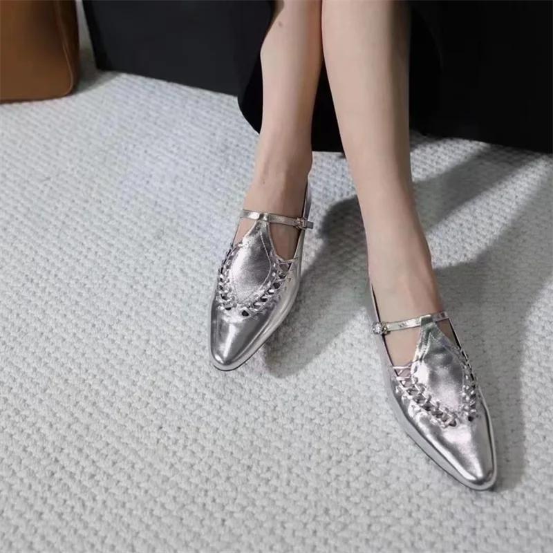 Fashion Mary Jane Single shoes Flat Shoes Elegant Classic Retro Square Toe Comfortable Soft Shallow Cut Low Heel Women's Shoes