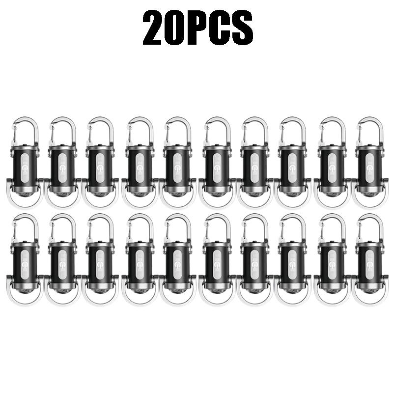 Mini Keychain Flashlight Rechargeable Pocket COB Working Light Outdoor Hook Emergency Warning Light for Camping Walking Hiking