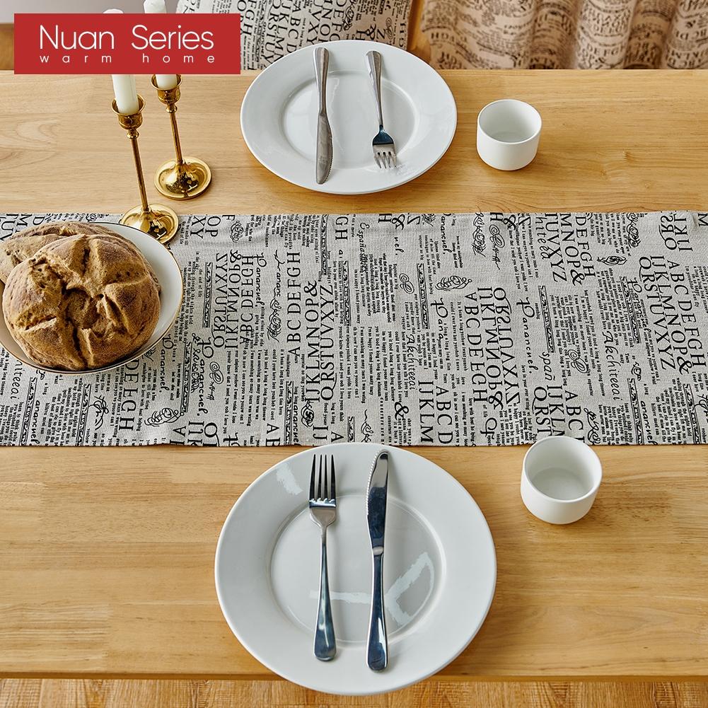 1 Stück Modischer Heißverkäufer Retro-Stil Baumwolle und Leinen Bequemer Tischläufer für Esstisch Dekorativ für Heimtisch Nuan Serie