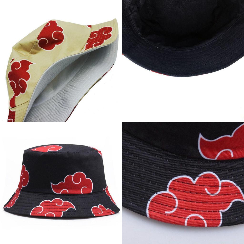 Gorra de Pescador Naruto Akatsuki de Mezcla de Algodón de Moda para Primavera y Verano Unisex