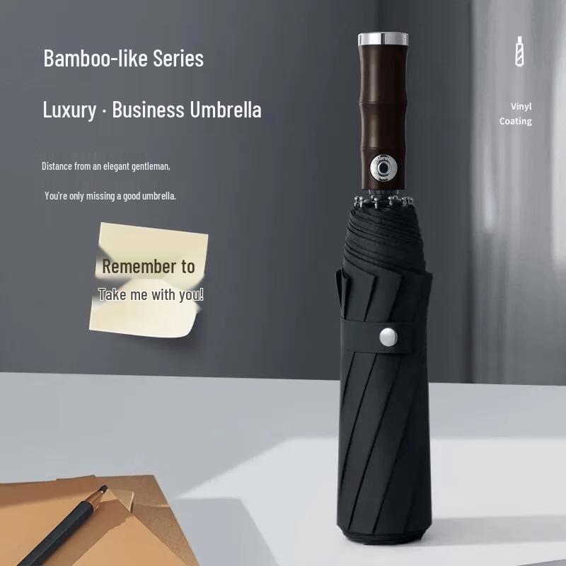 Durable 10-Rib Automatic Folding Umbrella