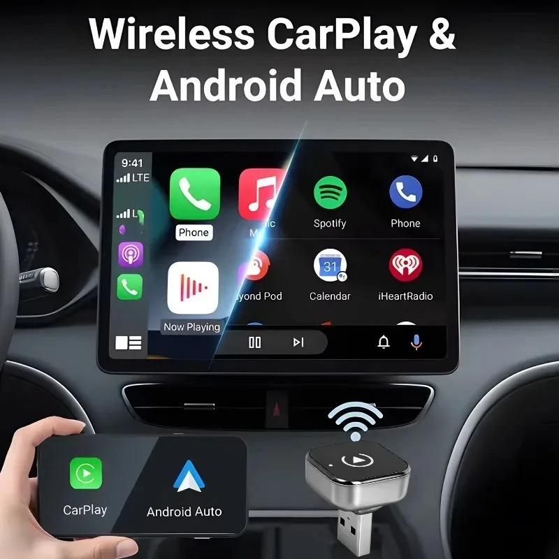 Car Smart System AI Smart Box 2in1 Carplay Box Wired To Wireless Adapter for IPhone Wireless Control Plug and Play Carplay