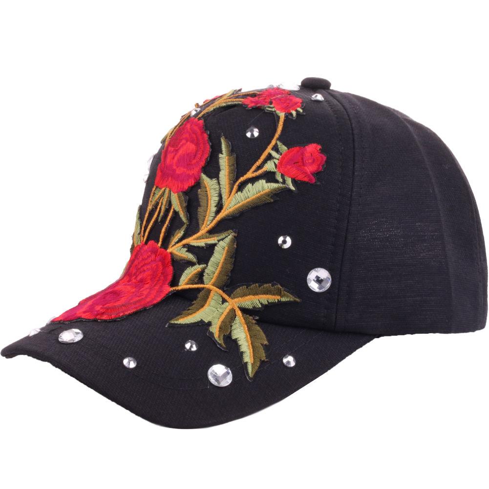 Cappello a Rete Traspirante Ricamato da Donna con Intarsi di Diamanti Affascinante Cappello Estivo alla Moda e Versatile Cappello da Sole Cappello da Sole Casual