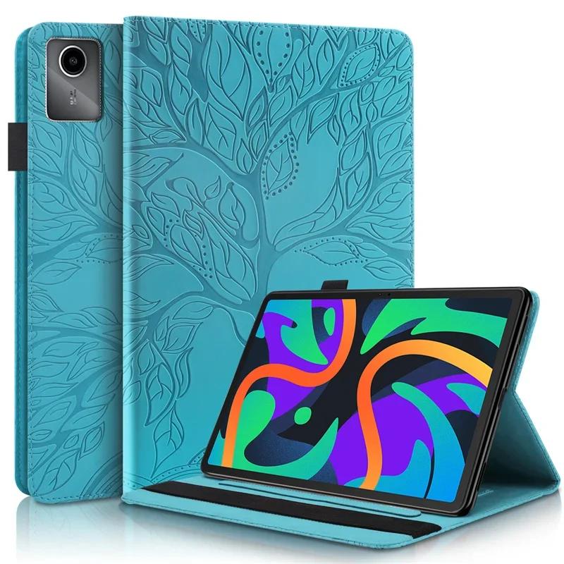 Tablet Case Funda For Lenovo Tab M11 Case TB330FU 2024 Tree Embossed Stand Back Shell For Lenovo Xiaoxin Pad 2024 Case Cover 