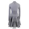 ALAIA [Domestically Authorized] AA9R2153CM626 Crinoline Flare Fine Knit Mini Skater High Neck Dress / dress 38 grayUsed