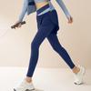 Women's High Waist Yoga Pants Fake Two Piece Quick Dry Slim Fit Pants Stretchy Butt Lifting Color Block Leggings for Fitness