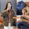 Women's Fleece Cardigan Jacket Button Up Loose Casual Warm Outerwear