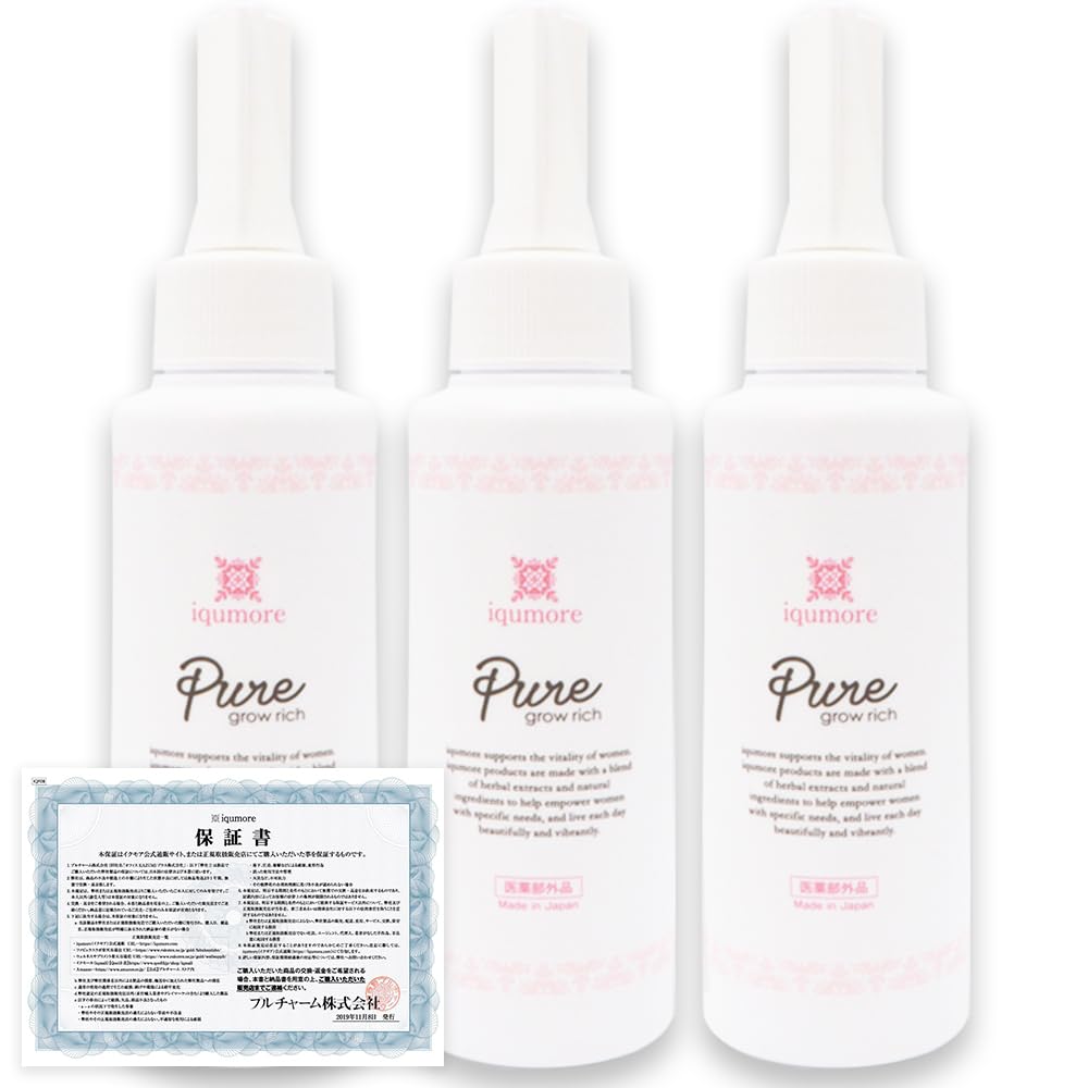 

Ikumore Pure Grow Rich 130ml x 3 bottles Hair for sensitive hair growth thinning prevention of hair hair growth hair luster made in hair thinning for