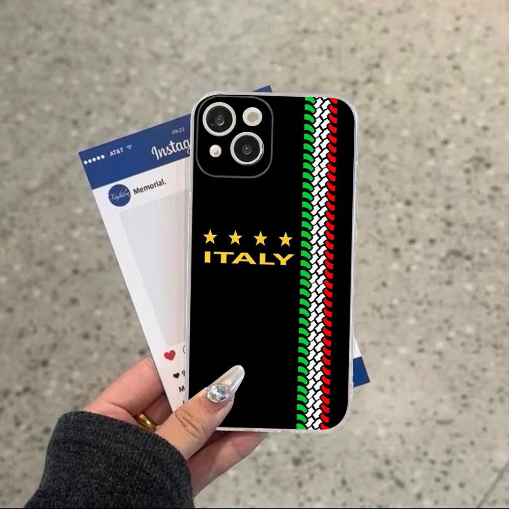 

Прозрачный мягкий чехол для телефона с флагом Италии для IPhone 15 12 14 16 17 13 Plus 11 Pro Max 13 Pro iPhone 15 plus