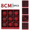 9Pcs Vintage Plaid Fabric Christmas Ball Set Grid Pattern Christmas Gift Spheres  Home Decor