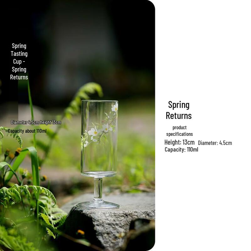 Ailanhui Jia WQ Spring Return Hand-Applied High Borosilicate Glass Teaware Houkui Cup