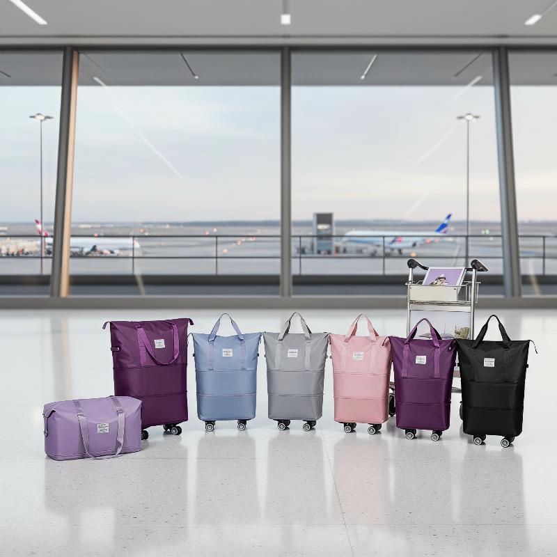 Borsa da viaggio a rotelle espandibile in tessuto impermeabile, grande capacità, per viaggi e uso quotidiano