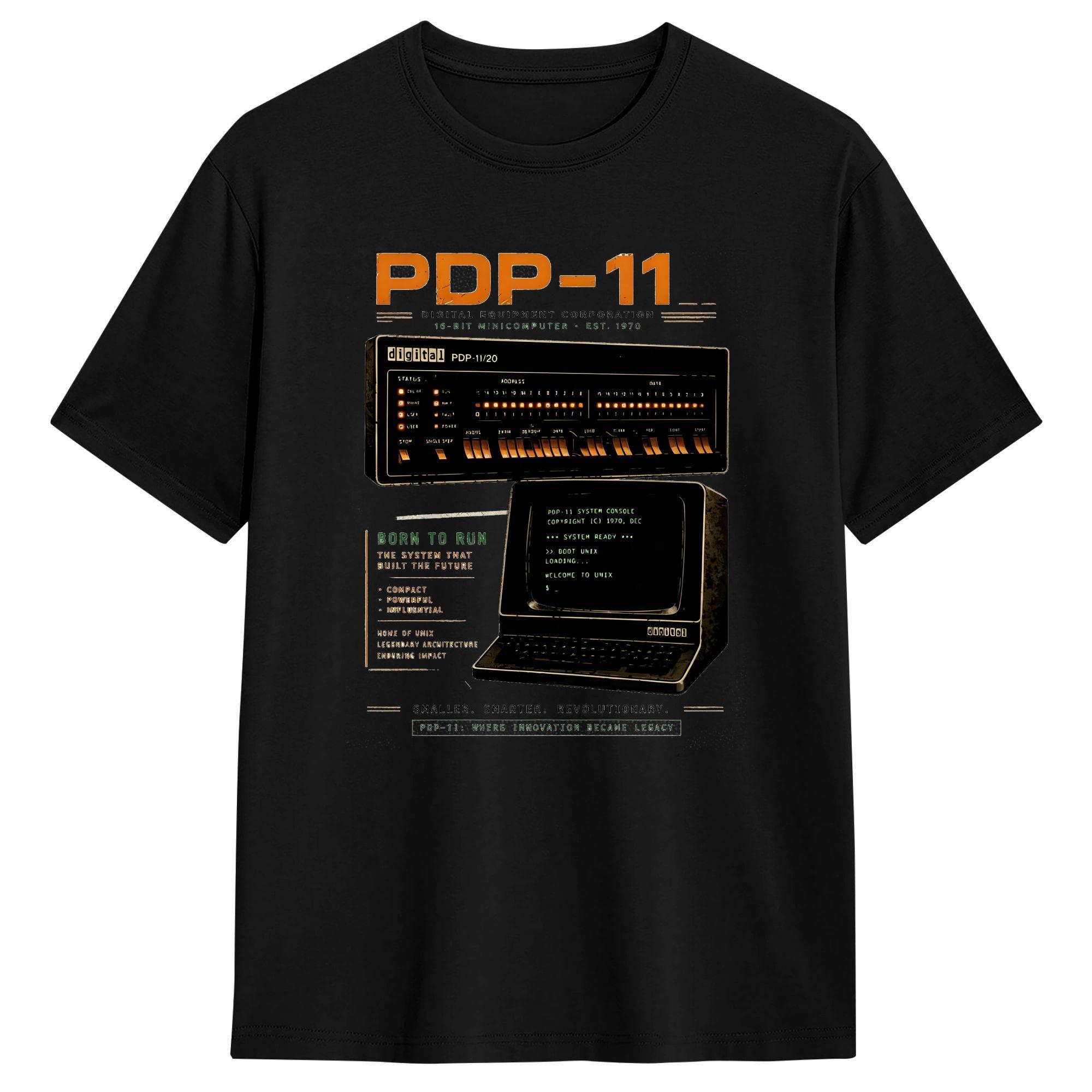 

Men s T-Shirts Pdp 11 Retro Computing Digital Novelty Pure Cotton Tee Shirt Short Sleeve T Shirts Round Neck Tops New Arrival 5XL різнокольоровий