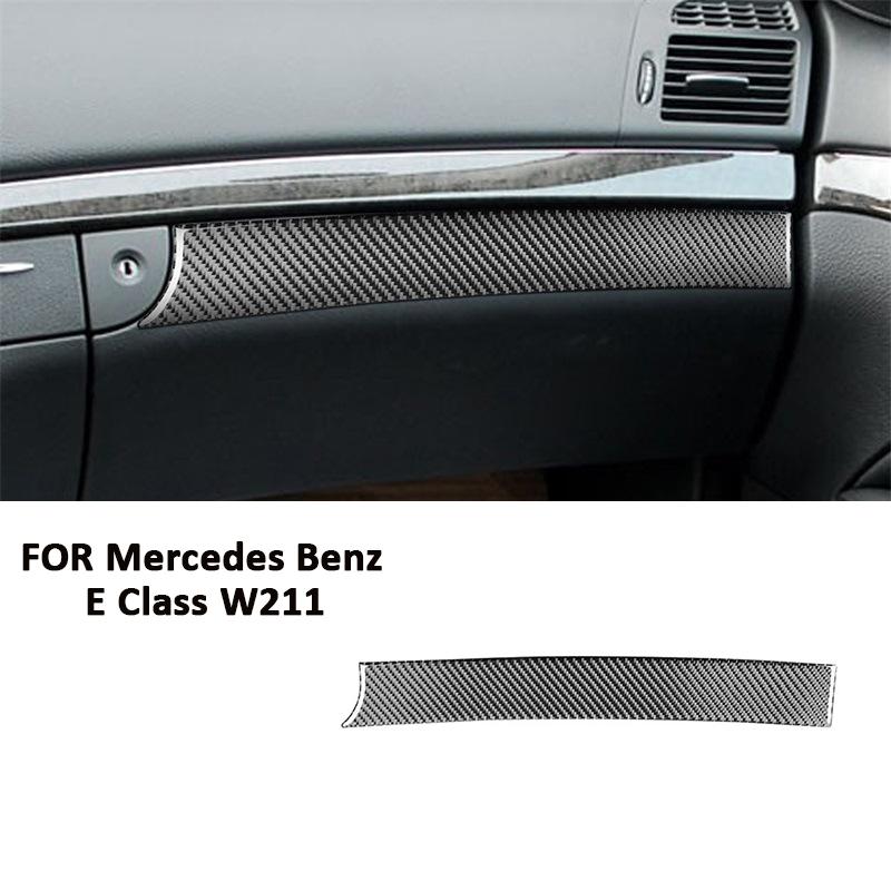 

Carbon Fiber Auto Dashboard Panel Storage Box Trim Strip Interior Decoration Sticker For Mercedes Benz E Class W211 2003-2009 чорний
