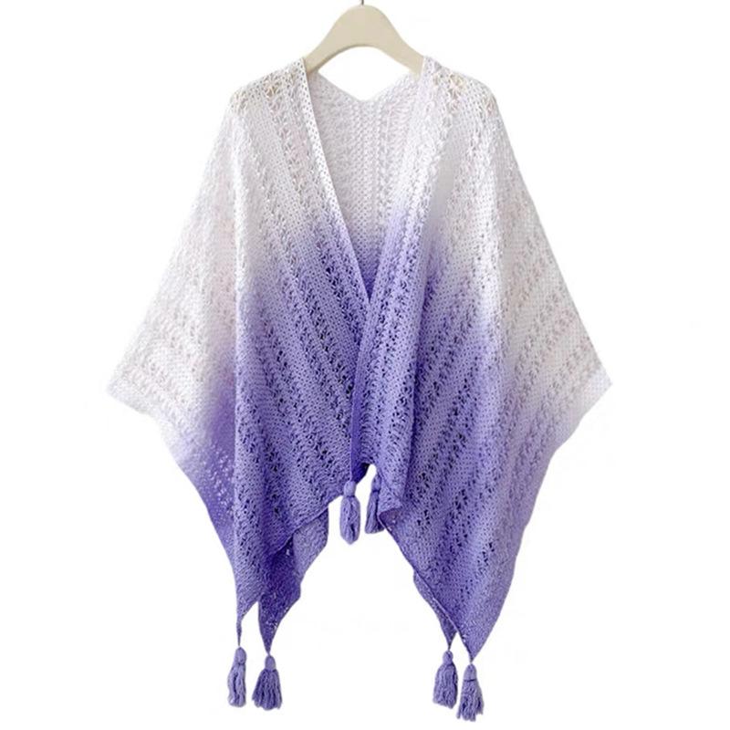 Spring Summer Thin Scarf Women Layers Poncho Sweet Color Spliced Hollow Wrap Shawl Casual Scarve Capa Para Mujer Pashmina Cloak